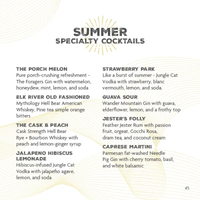 Mythology Summer Specialty Cocktails